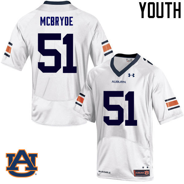 Youth Auburn Tigers #51 Richard McBryde College Football Jerseys Sale-White